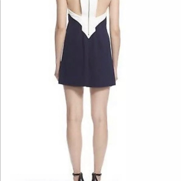NWT $265 Alice + Olivia Maya Dress Navy White Sz L - Picture 8 of 8